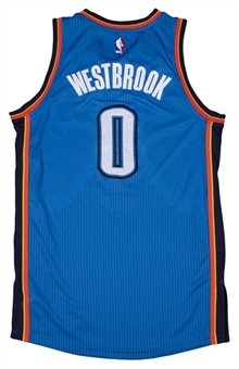2015-16 Russell Westbrook Game Used Oklahoma City Thunder Road Jersey Used on 11/16/15 Against Memphis Grizzlies - 40 Point Game! (NBA/MeiGray)